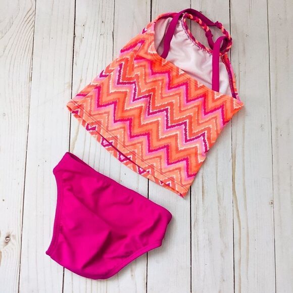 Circo Chevron Neon Braided Two Piece Swimsuit - Picture 2 of 3